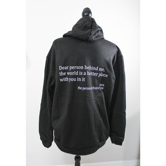New Size Large Dear Person Behind Me You Are Enough Hoodie Black Viral TikTok - Picture 3 of 3